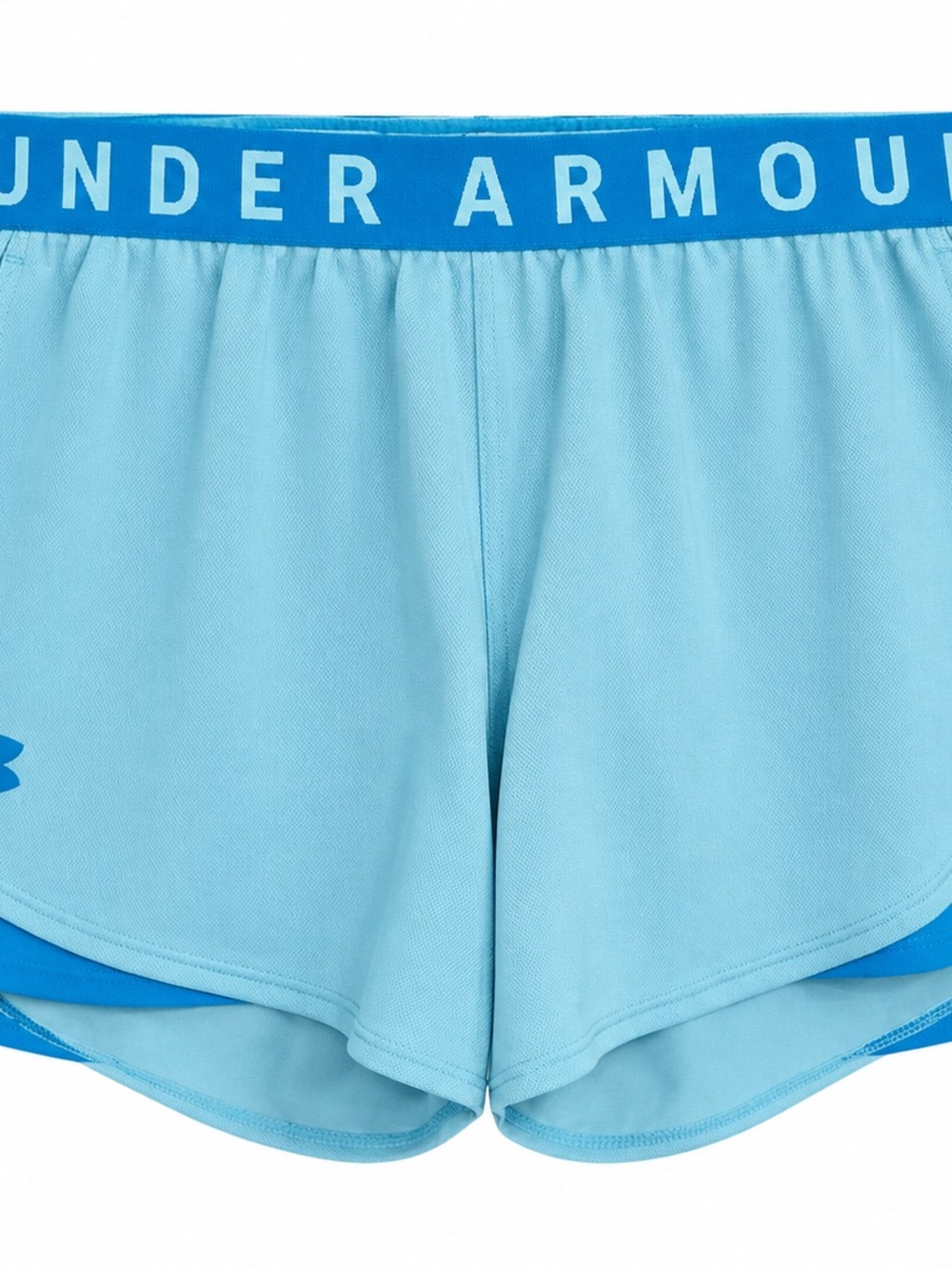 Under Armour Light Blue Athletic Shorts with Bright Blue Waistband